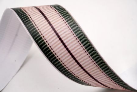 Бежева та зелена смугаста тканинна стрічка набір_AI